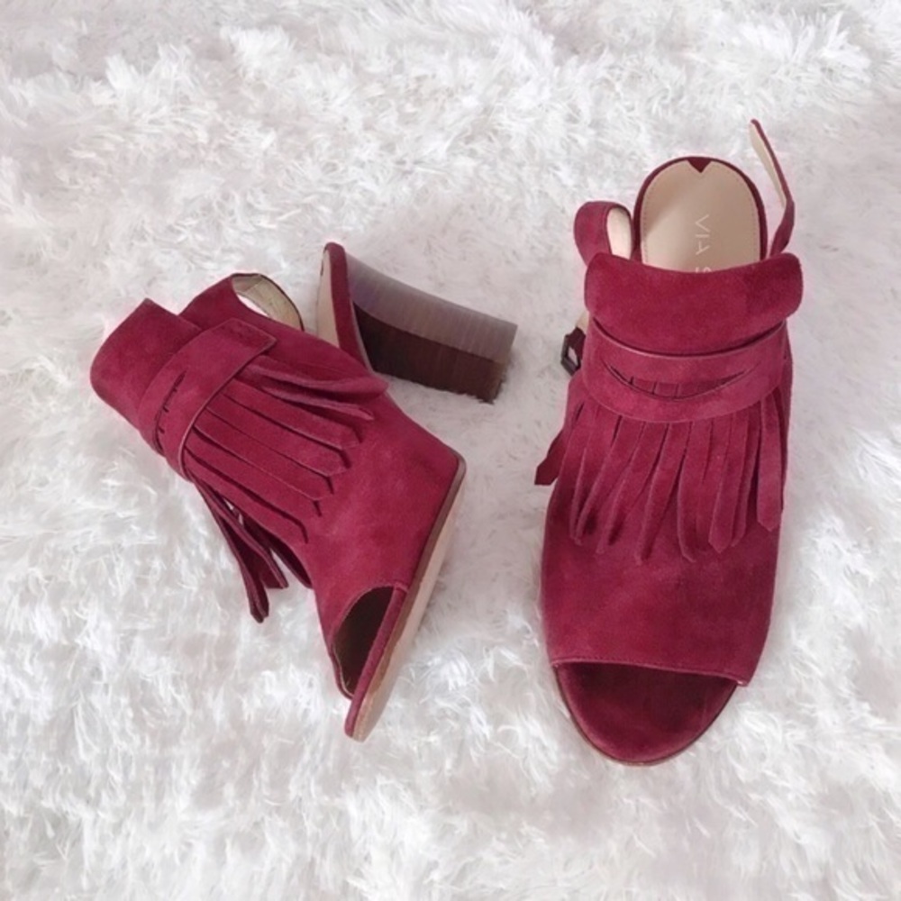 Via Spiga Fey Open Toe Fringe Slingback Sandal 8